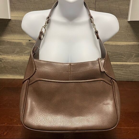 Enzo Angiolini Brown Purse Shoulder Bag With 2 External Zipper Compartments - Picture 1 of 16